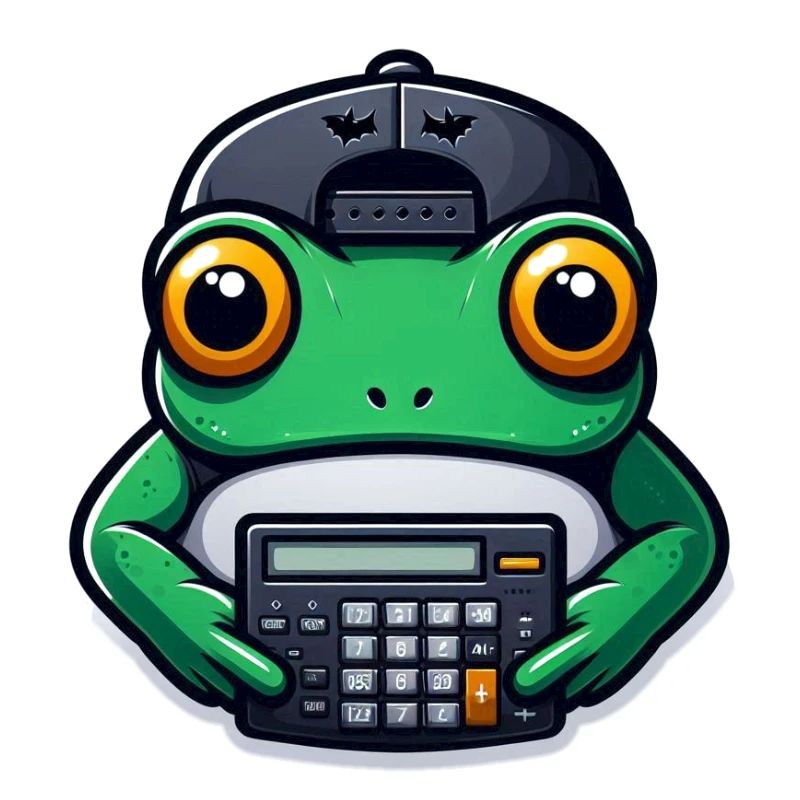 Frosch mit Taschenrechner