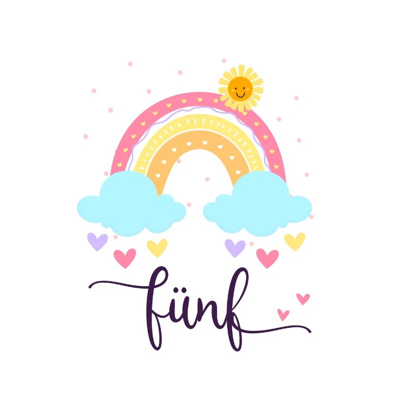 Ich bin schon fünf Geburtstagsshirt 5 Regenbogen