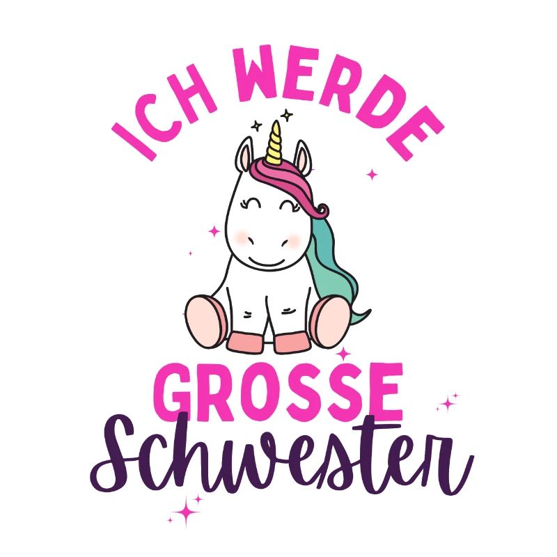 Ich werde große Schwester 2025 Einhorn Mädchen