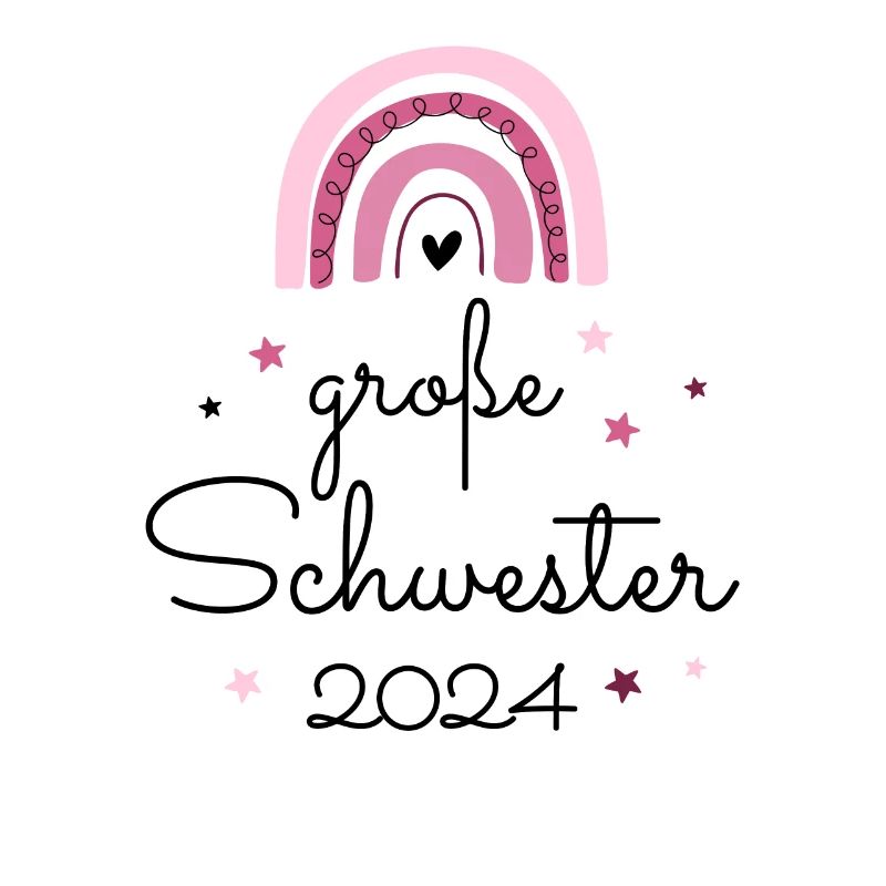 Ich werde große Schwester 2024 Regenbogen Mädchen