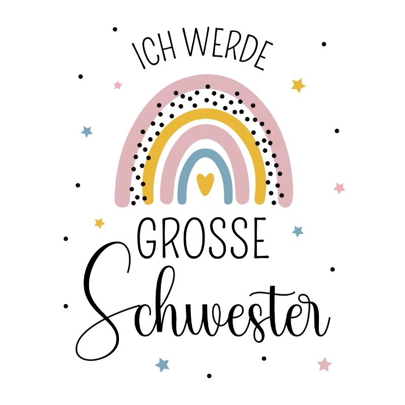 Ich werde große Schwester 2025 Regenbogen Mädchen