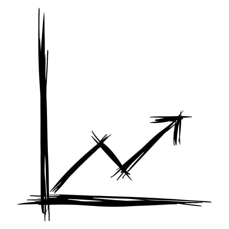 Success chart, hand drawing/doodle.
