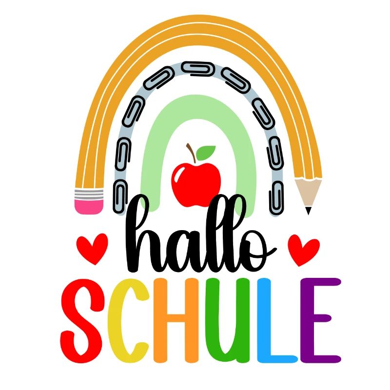Schulkind 2024 Mädchen Regenbogen Einschulung 2024