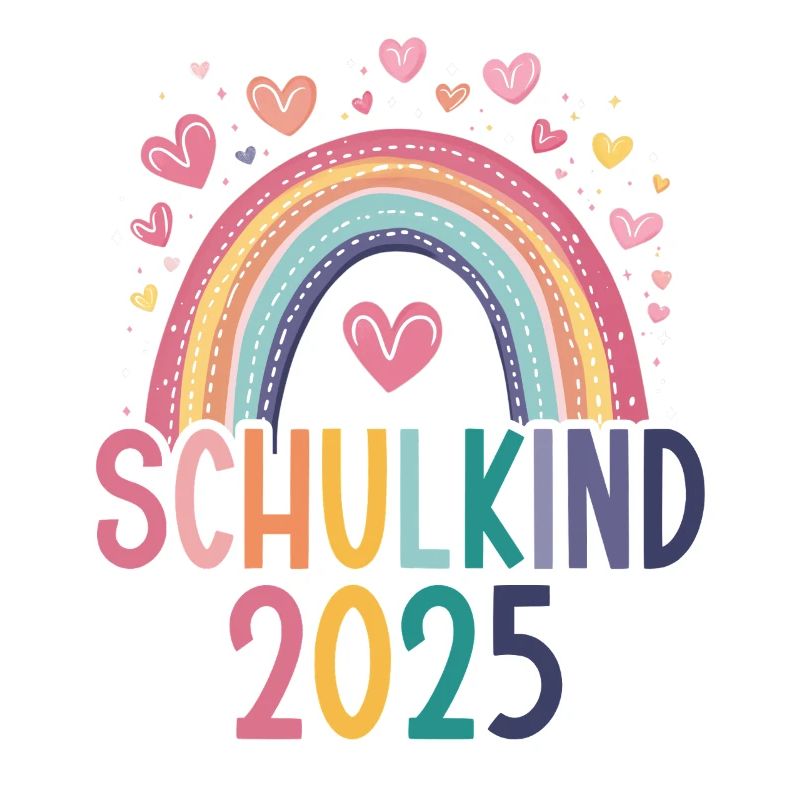 Schulkind 2025 Regenbogen Mädchen Einschulung 2025
