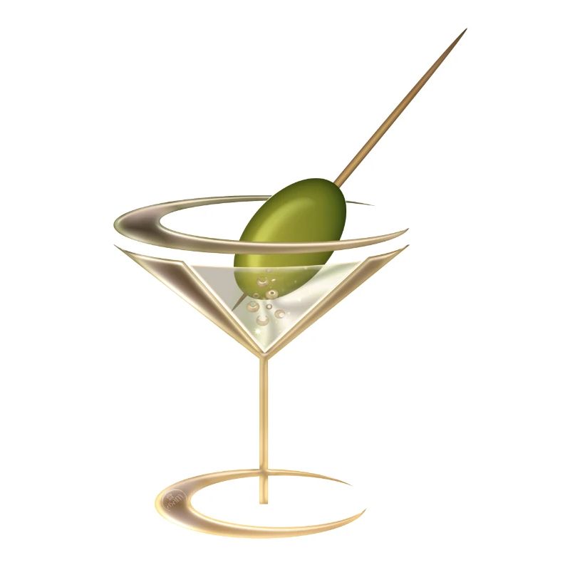 Cooles Martiniglas mit Olive