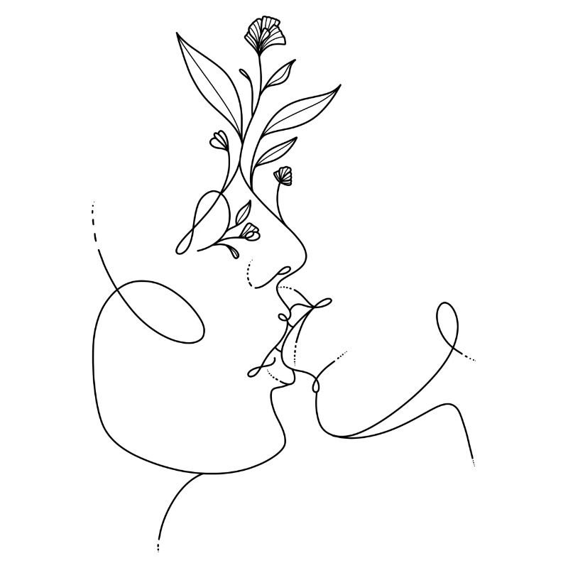 One Line Kuss