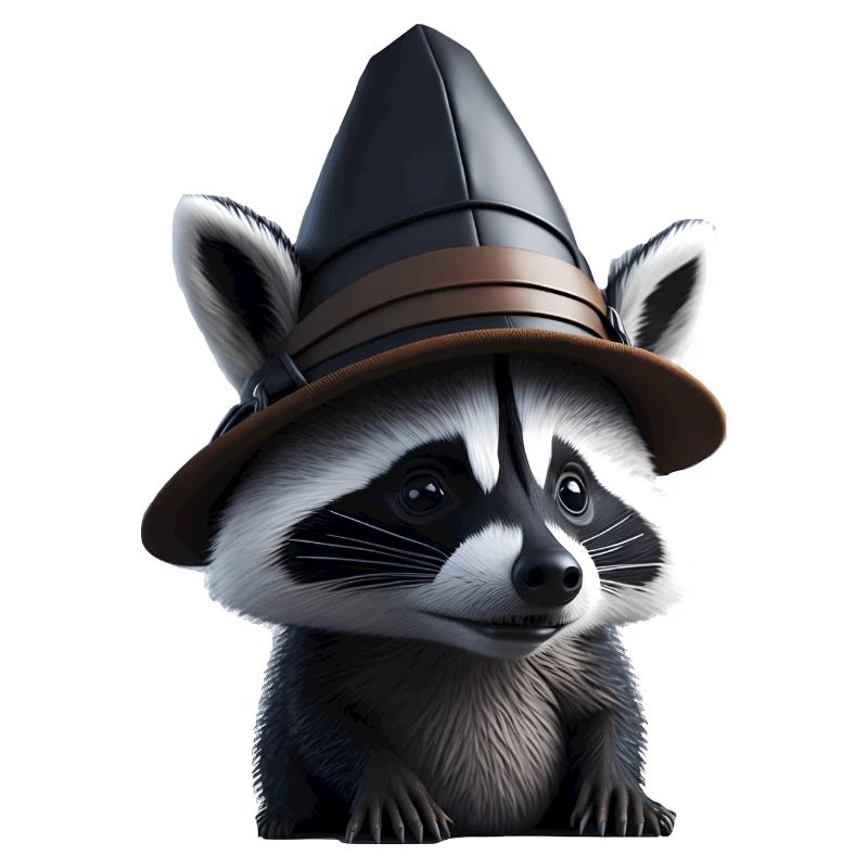 Waschbär mit Hut