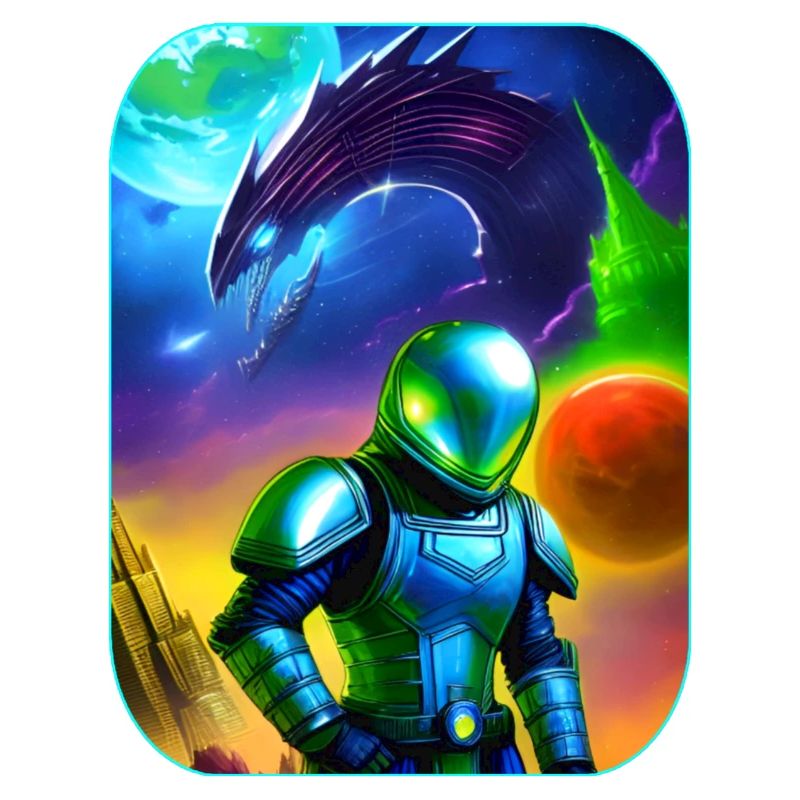 Astronaute avec un dragon extraterrestre dans l’espace