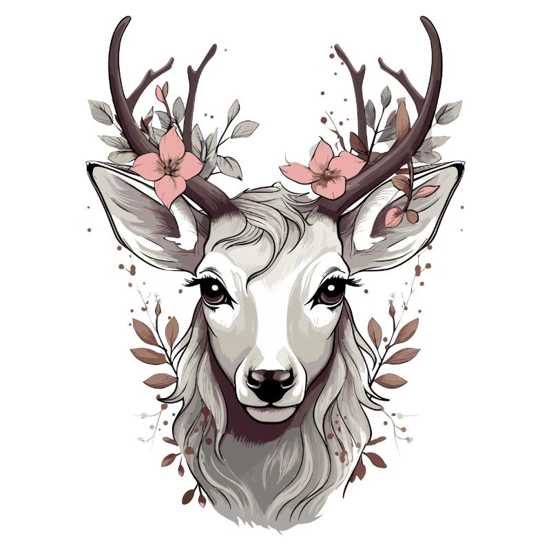 Deer with flowered antlers