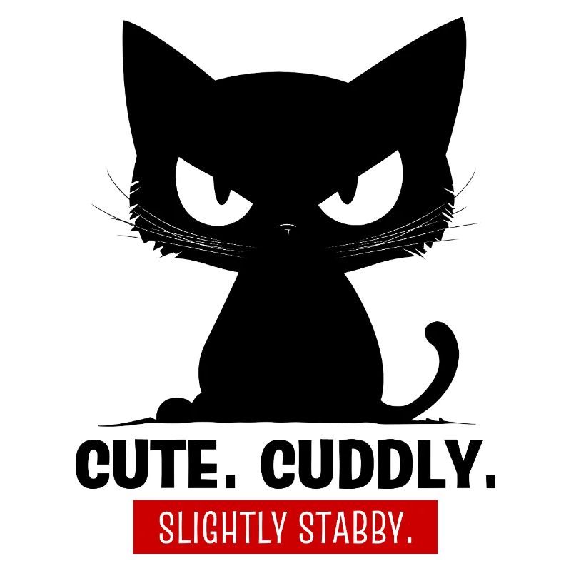 „Cute. Cuddly. Slightly stabby.“ - Katze