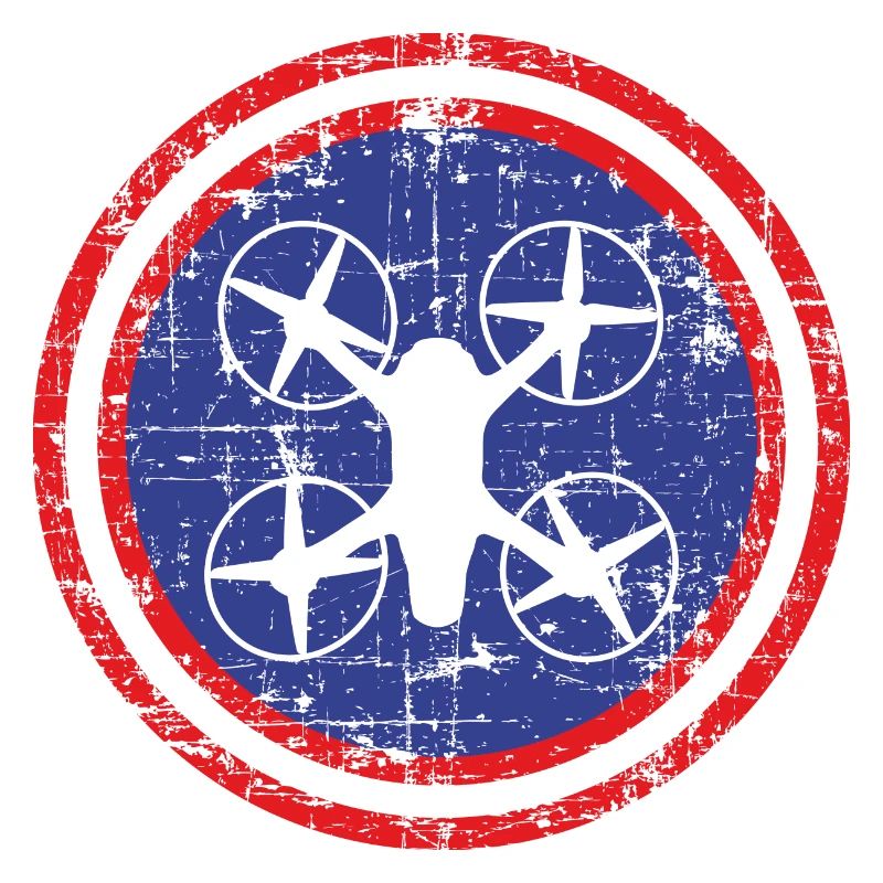 Rundes Zeichen mit Quadrocopter in der Mitte