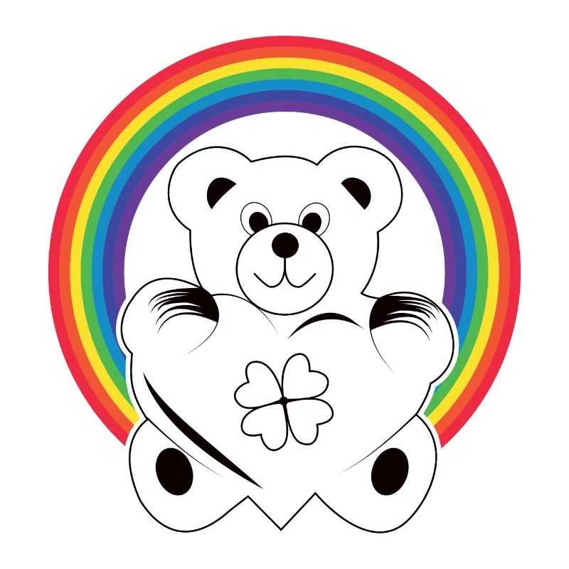 teddybär mit Regenbogen und Herz