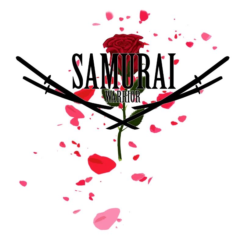 samouraï guerrier épées fleur motif