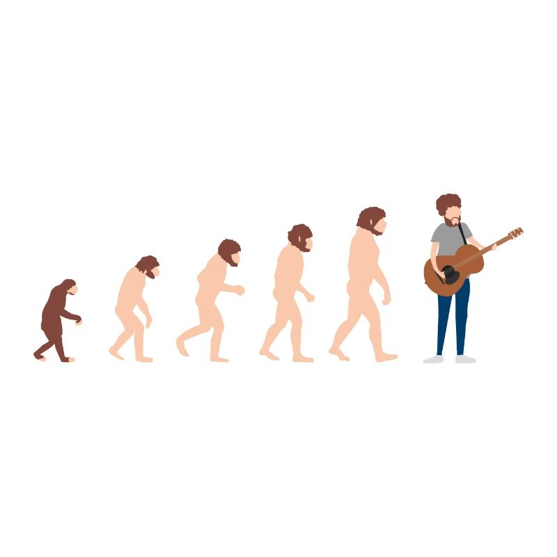 Evolution Gitarrist Lustige Geschenkidee