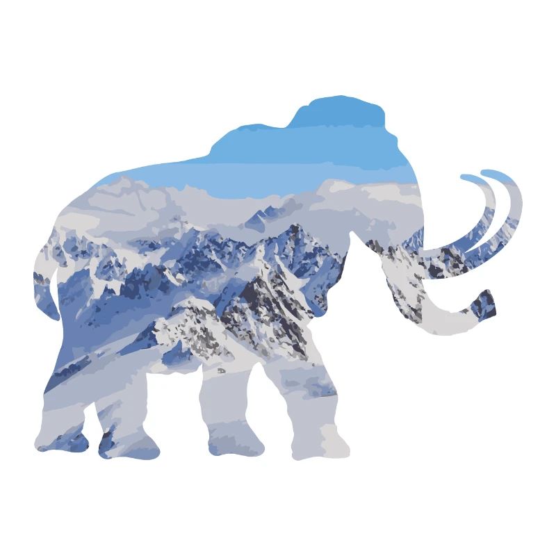 Double Exposure Animals Mammoth Funny Gift