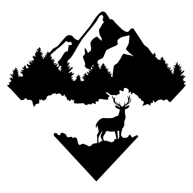 Hirsch, Wald und Berg