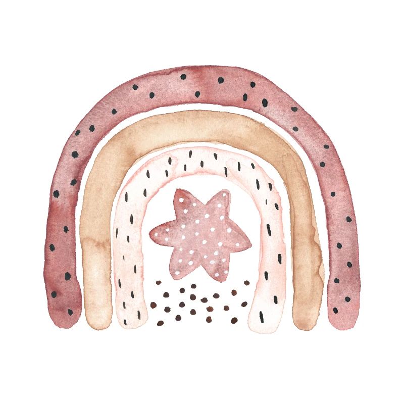 Rainbow boho café marron