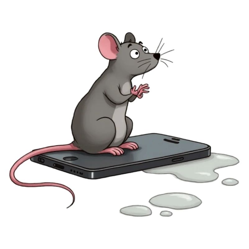 Rat on iPhone