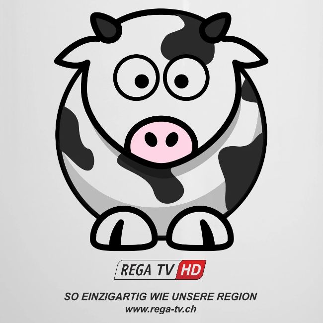 REGA-TV: Kuh, schwarzer Text