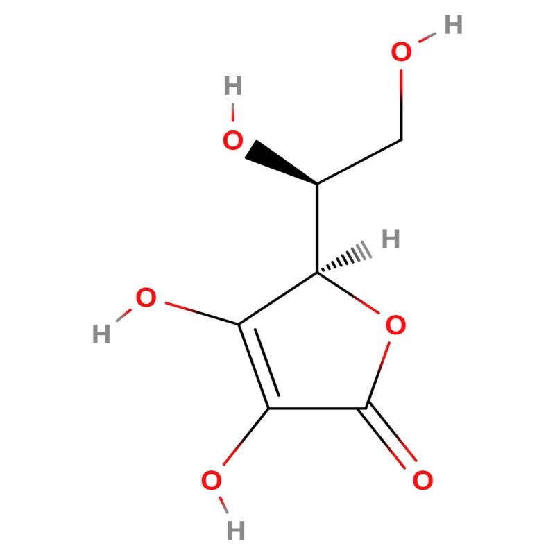 Vitamin C Molecule - Colored Structural Formula