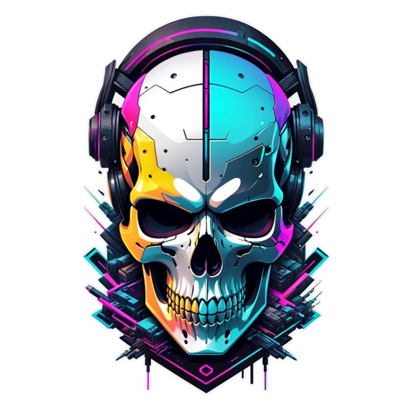 Skull Steampunk Neon