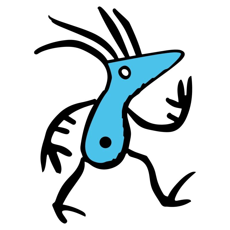 Créature bleue abstraite
