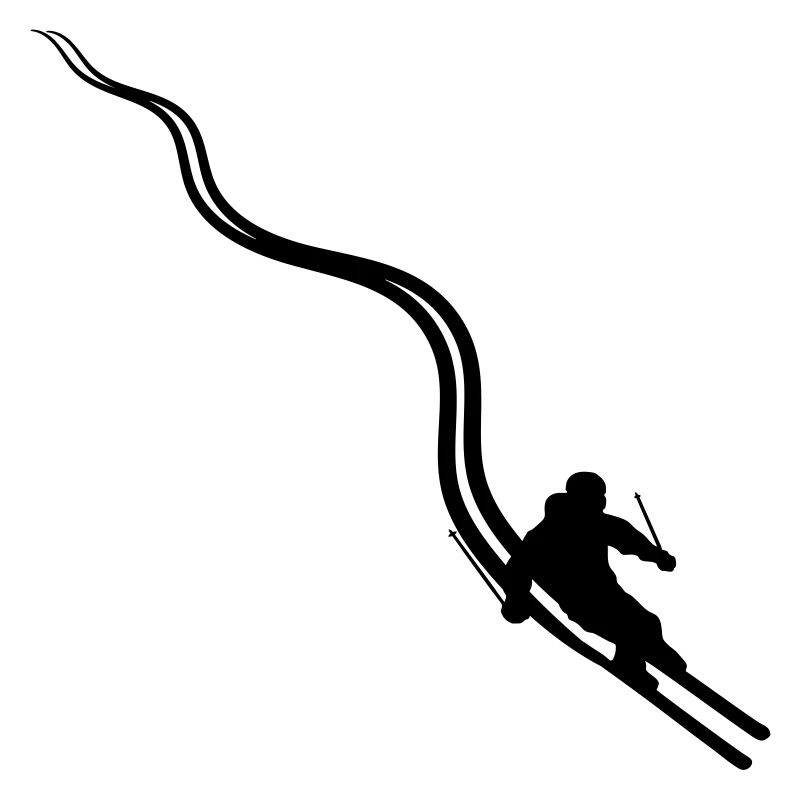 trails line path tracks ski ride down mountain w