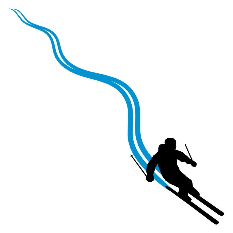 line path strokes tracks ski driving down mountain w