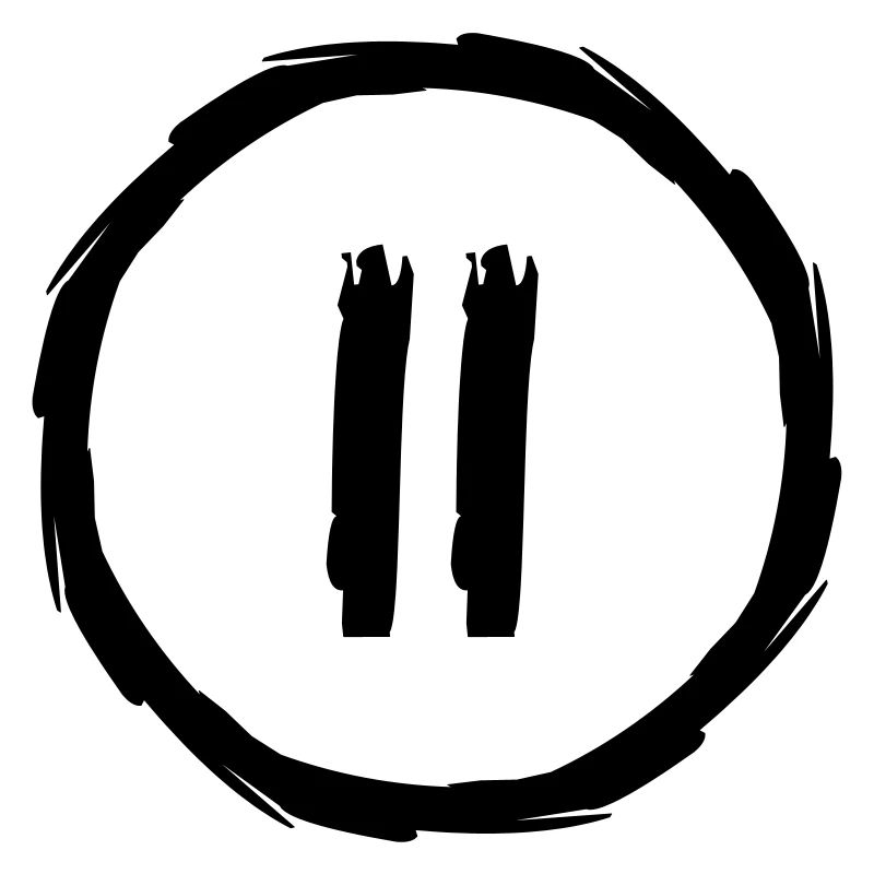 pause button number 2 play music buttons circles rings