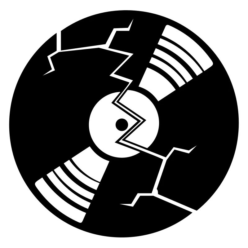 broken cracks vinyl broken destroyed party logo