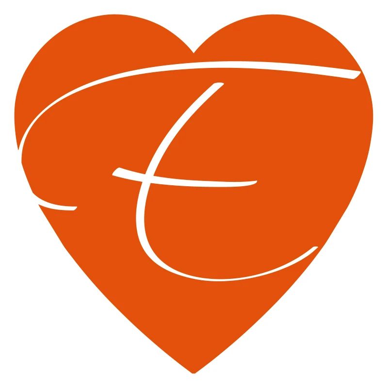 Valentinstag Herz mit Buchstabe E