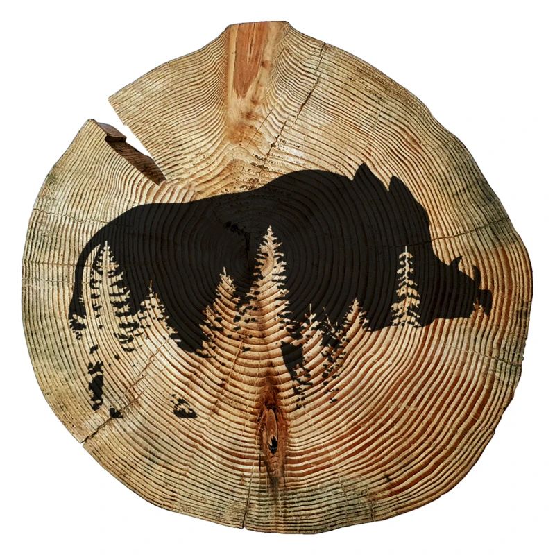 Tree disc wild boar