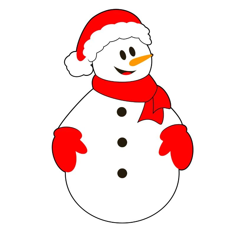 Snowman with Christmas hat