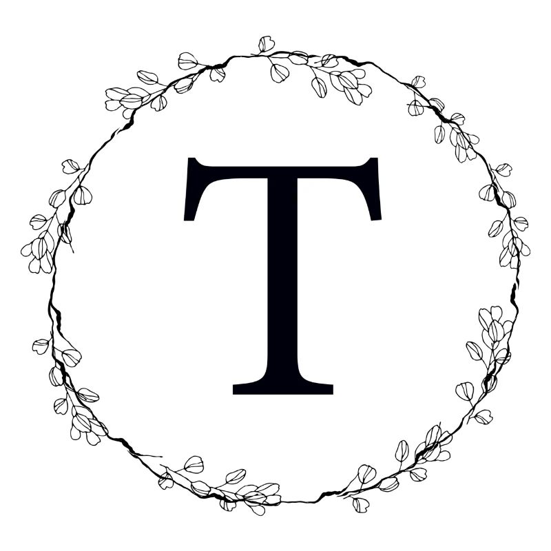 Monogram T wreath customizable