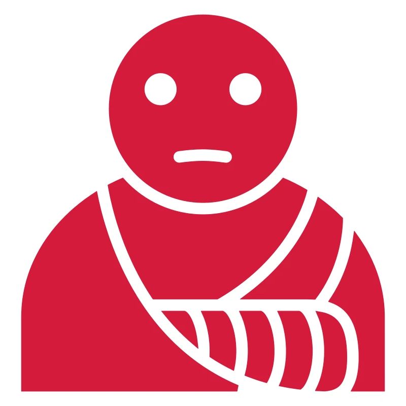 Injury broken arm plaster