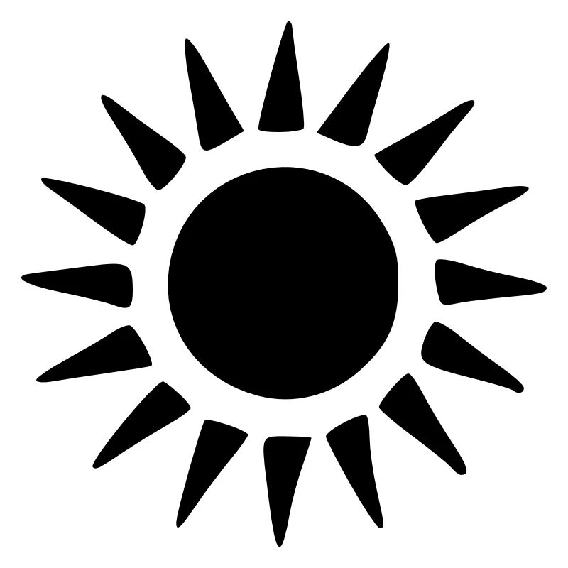 Sun Drawing Nature Sketch black