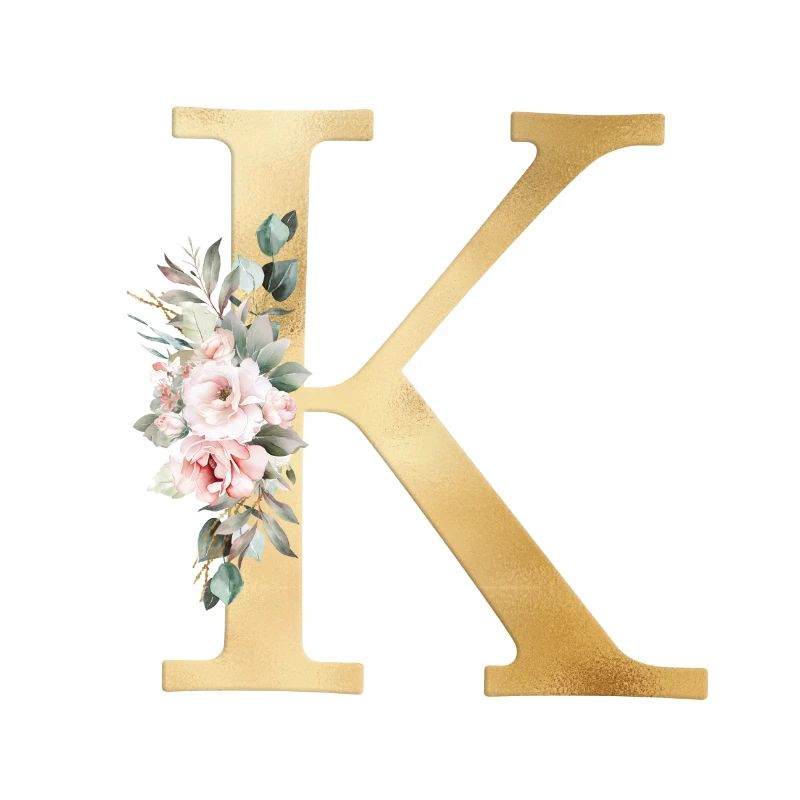 Customizable Monogram K Floral