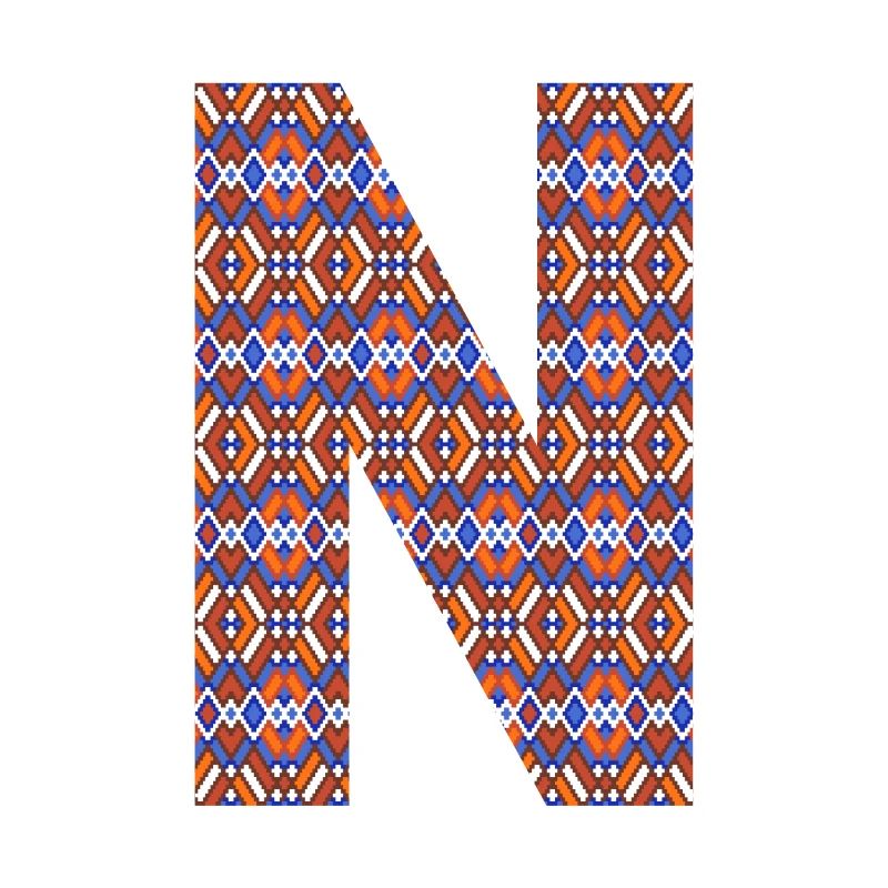 Monogram Letter N- geometric pattern