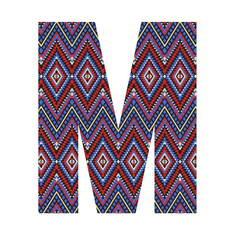 Monogram Letter M- geometric pattern