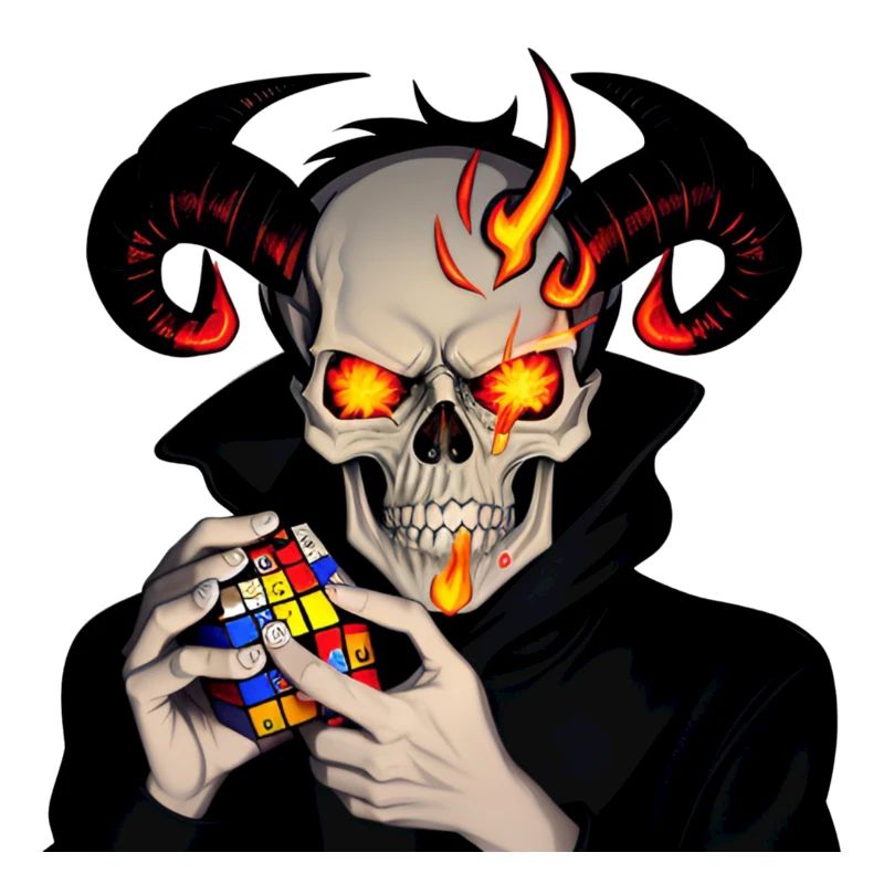 Horned skull | Solving his cursed puzzle cube