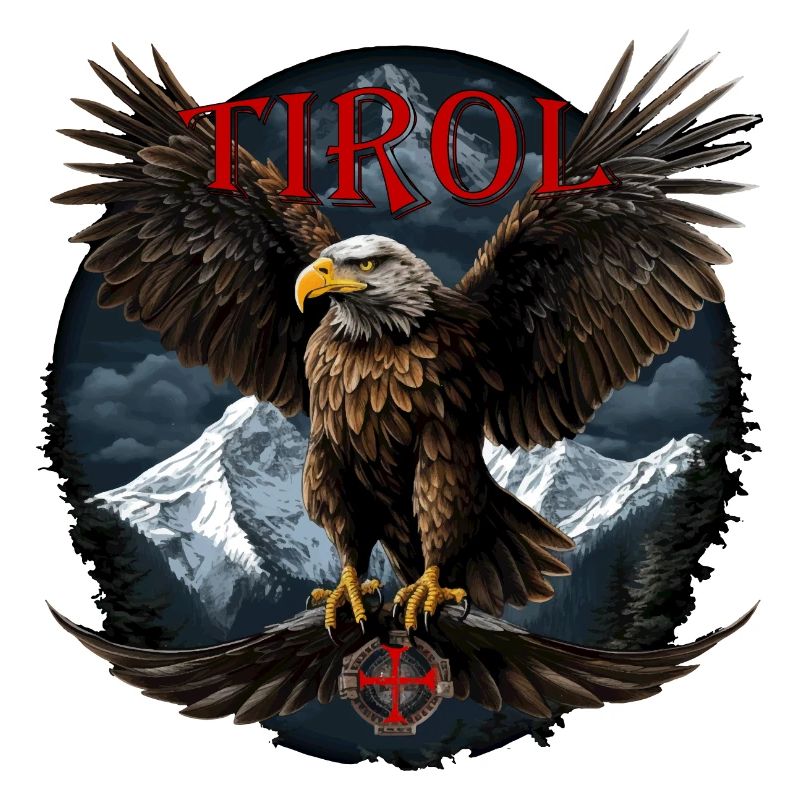 Tyrol T-Shirt Tyrolean Eagle with Mountains