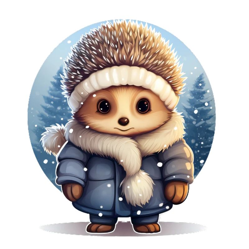 Hérisson dans la neige