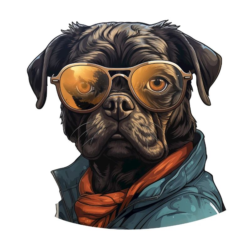 Mops mit Sonnenbrille