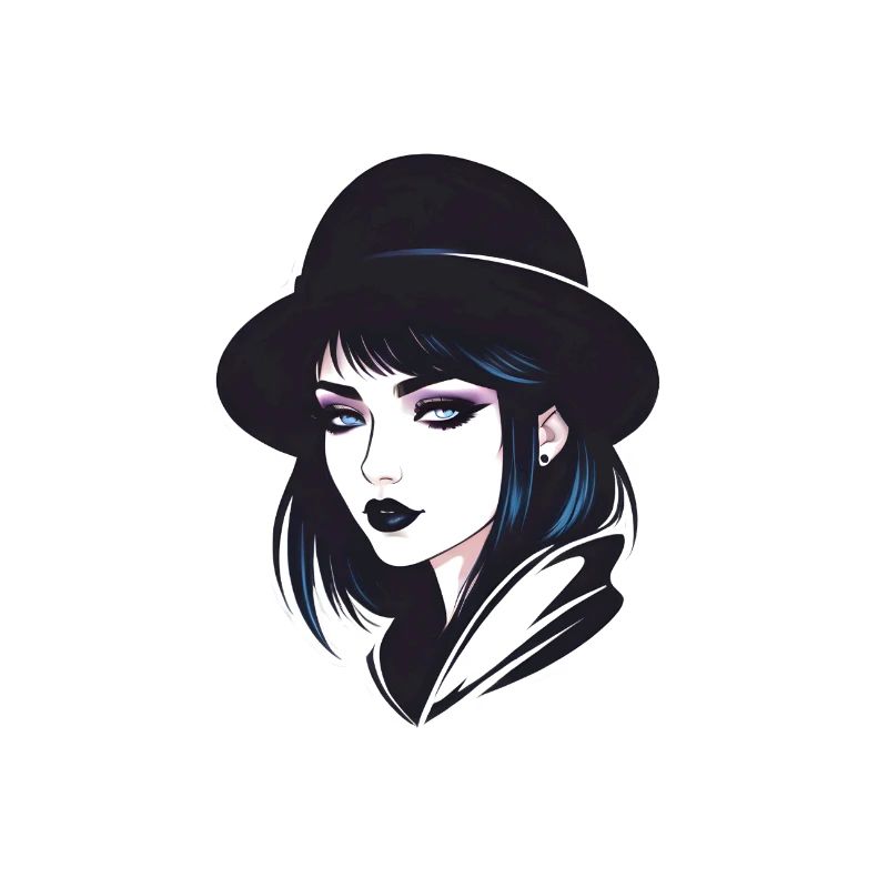 Gothic Mädchen mit Hut
