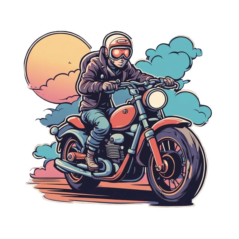 Motorradfahrer rotes Motorrad
