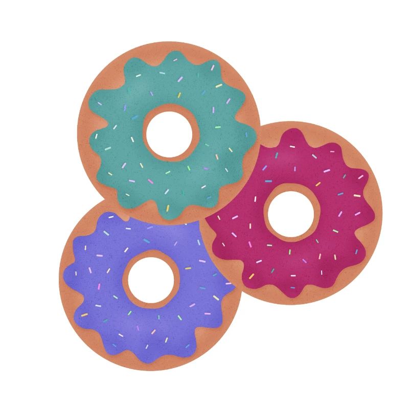 3 bunte Donuts