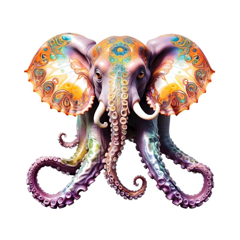 Psychedelic Goa Elephant Octopus
