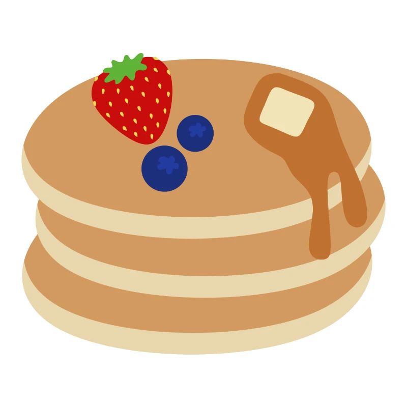 Pancake Stack with Berries, Butter and Maple Syrup