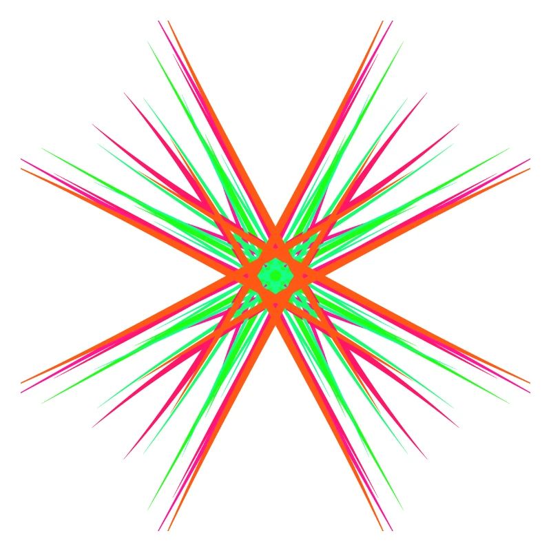 Étoile composée de plusieurs couleurs vives