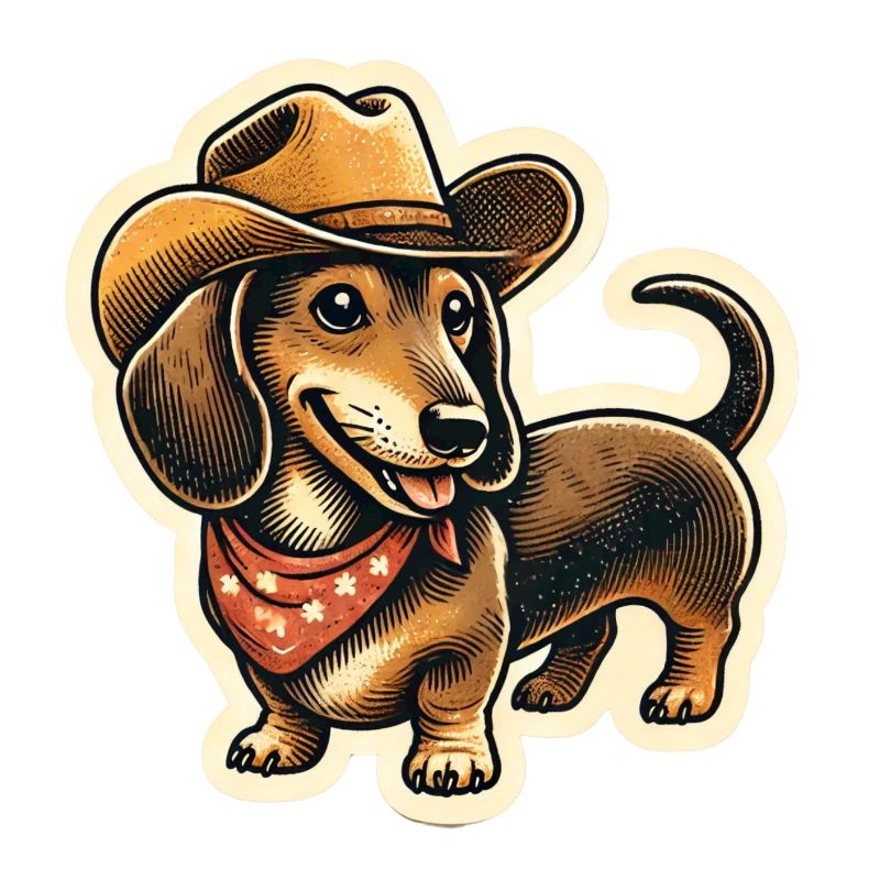 Linedance Geschenk Dackel mit Cowboyhut
